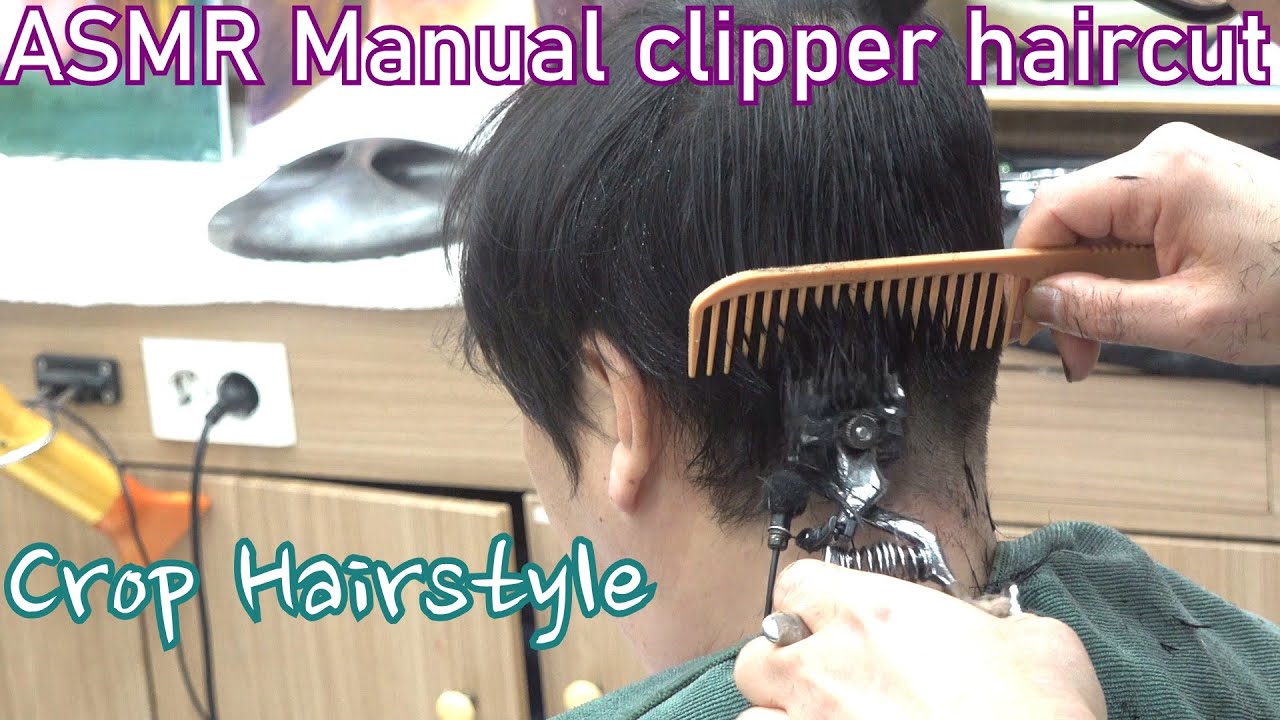 Manual clipper men's Haircut ASMR (Crop hairstyle) - YouTube