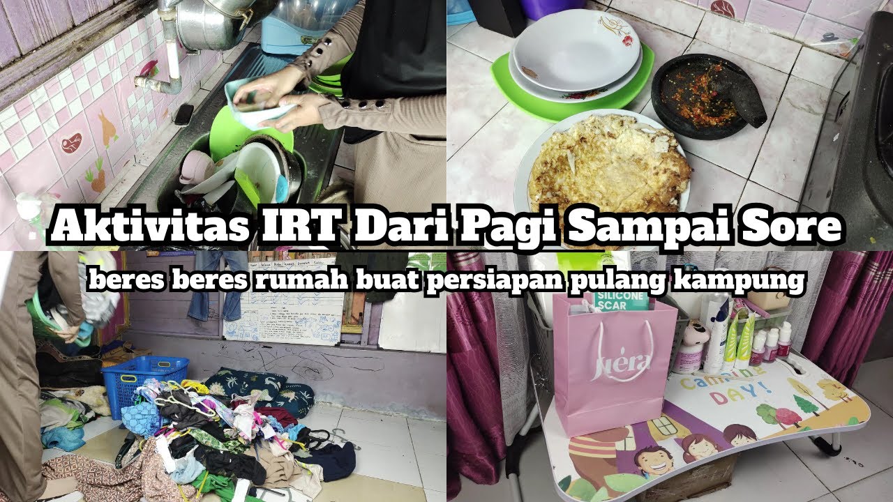 AKTIVITAS IRT DARI PAGI SAMPAI SORE | BERES BERES RUMAH BUAT PERSIAPAN PULANG KAMPUNG #dailyvlog