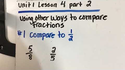Unit 1 lesson 4 part 2 Other ways to compare fractions