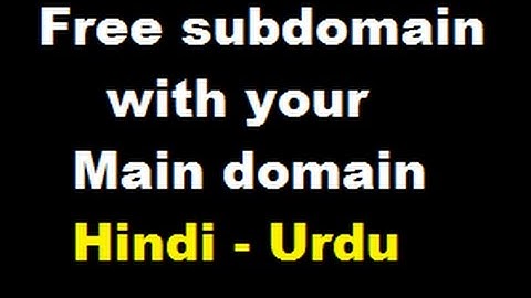 create subdomains of your website domain hindi urdu
