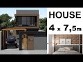 SMALL HOUSE 4 x 7 METERS - 2 BEDROOMS