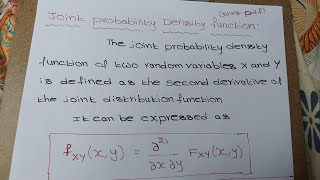 joint probability density function