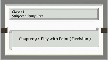Play With MS Paint For Class 1 : Chapter : 9 ( Revision )