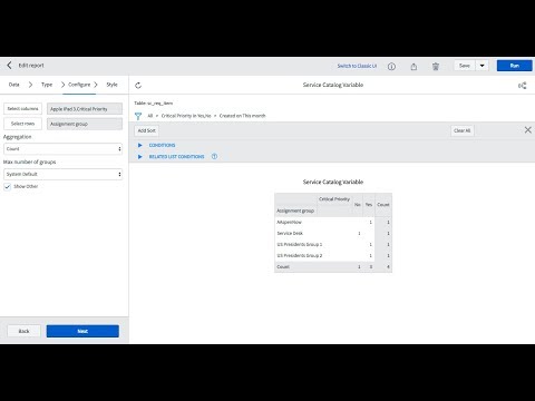 ServiceNow - How to Setup a Report Using a Service Catalog Variable in Kingston