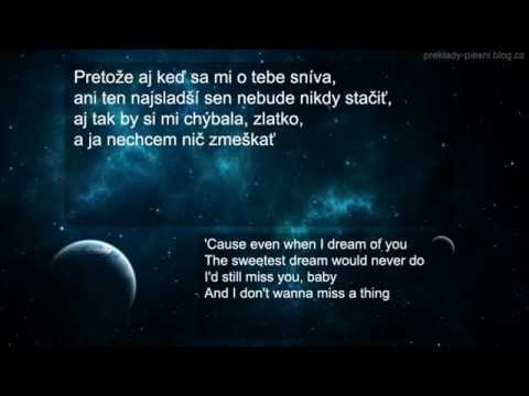 Aerosmith - I don't want to miss a thing (preklad + text)