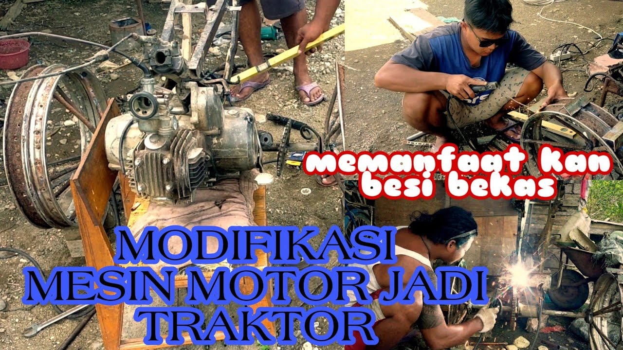 Proses pembuatan modifikasi motor ke traktor #papua  #petanimuda