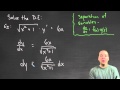 Separable Differential Equations - Example 1