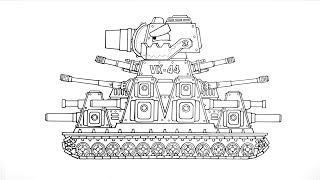 كيفية رسم كارتون تانك VK-44 | الصفحة الرئيسية الرسوم المتحركة - رسوم متحركة عن الدبابات