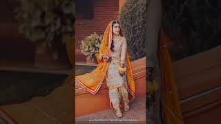 Simple Mehndi Bride Dress Design Ideas | Bridal Mehndi Dress | #mehndibride #bridalmehndidress