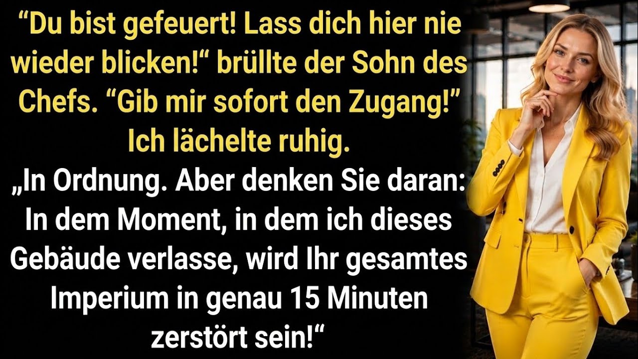 Der CEO Entließ Die Einzige Frau Mit Dem Systemschlüssel — 15 Minuten Später Stand Alles Still