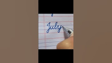 Write "July" in cursive writing #cursivewriting #july