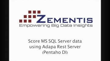 Scoring Microsoft SQL Server data with ADAPA and Pentaho