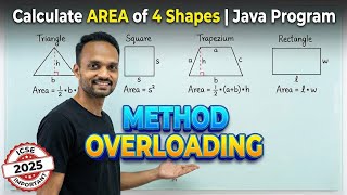 Method Overloading Program to Calculate Area | ICSE Class 10 Java | User Defined Methods