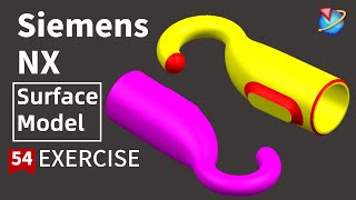 Siemens NX Tutorial for beginners,Hook curved surface shape exercise -54