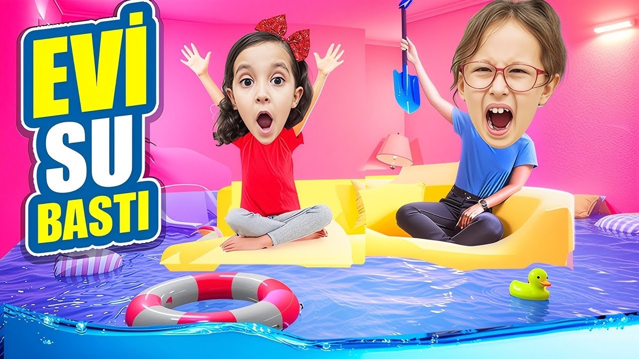 BAHAR BANU ALYA VE ASEL MİRA MUSLUĞU AÇIK UNUTTU EVİ SU BASTI !! 