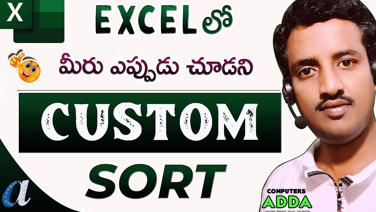 👌 How to Create CUSTOM SORT LIST in Excel Telugu 👍 Any