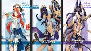 Candace Nilou Cyno New Sumeru Character 3.1 Art & Story Reaveal By Mihoyo