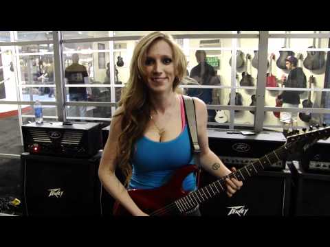 NAMM 2012: Courtney Cox of The Iron Maidens demos the Peavey AT-200 Auto-Tune guitar