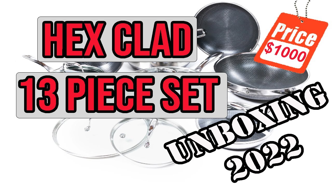 Unboxing HexClad 7-Piece Hybrid Stainless Steel Cookware Set with