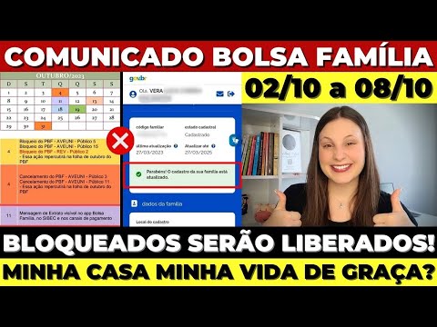 🤑BOLSA FAMÍLIA OUTUBRO: CALENDÁRIO, BLOQUEIOS, MÃES SOLO, VALE GÁS + MINHA CASA, MINHA VIDA 2023