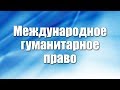 Международное гуманитарное право. Лекция 1. Основные положения международного гуманитарного права