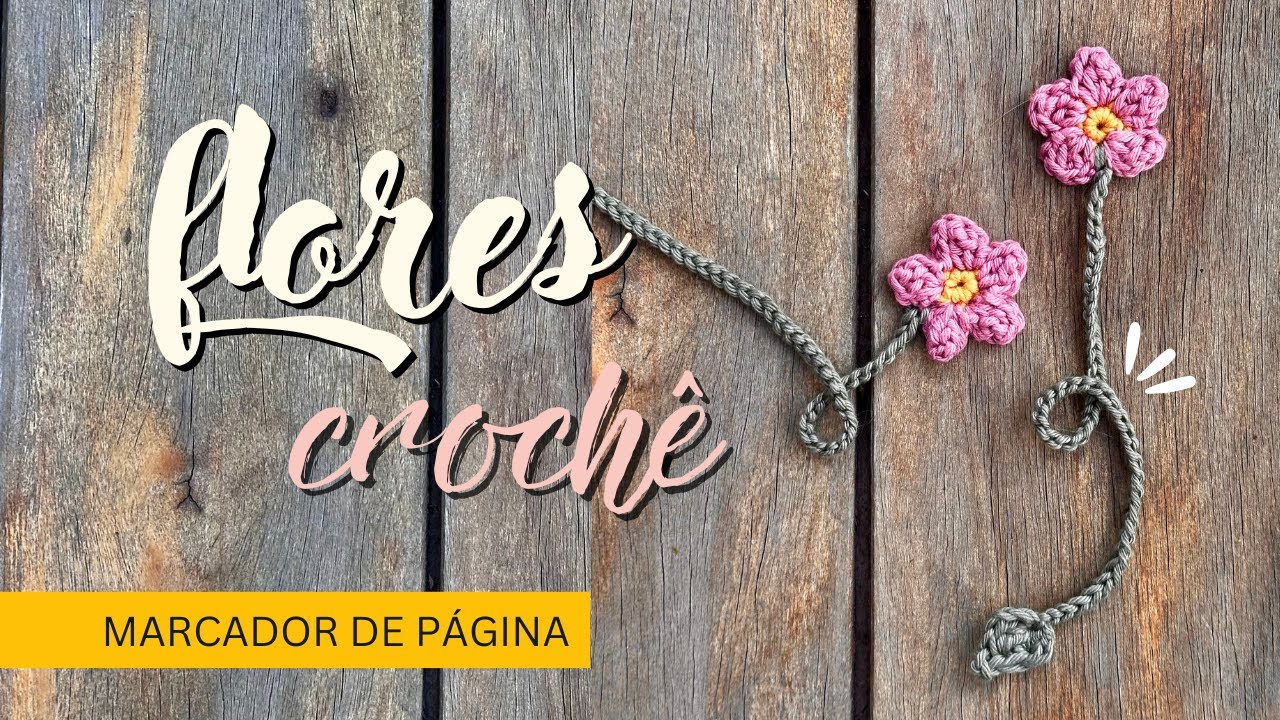 Marcador de página: flor de crochê 