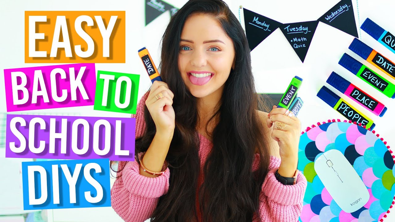 DIY Back To School Supplies! (Room Decor, Organization) 2016. Fun + Easy! DIY Life Hacks! - YouTube