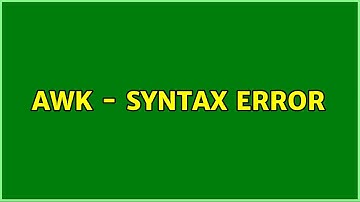 Awk - Syntax error