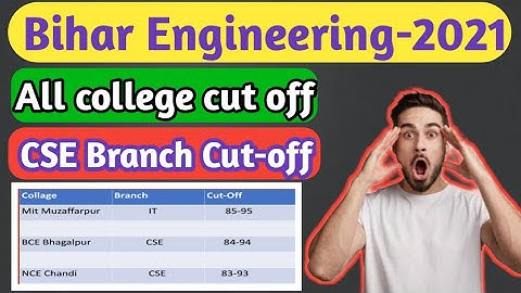 Bihar Engineering Computer Science(CSE) cut-off || JEE Mains low percentile per college/50-60%ile