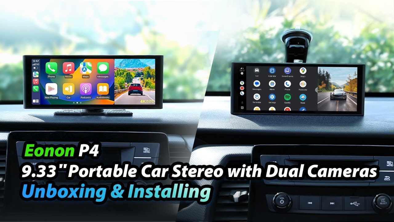 10.26 Inch Portable Car Radio with 4K Dashcam & 1080P Backup