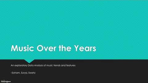 Music Over The Years. An exploratory data analysis