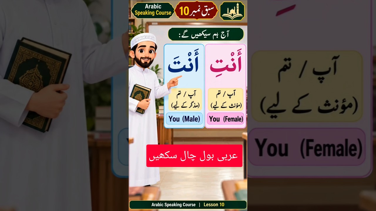 Arabic Speaking Course Lesson 10 | Anta Aur Anti | Arabic Speaking in Urdu #learnarabiconline