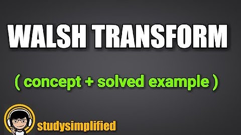 WALSH transform in image processing