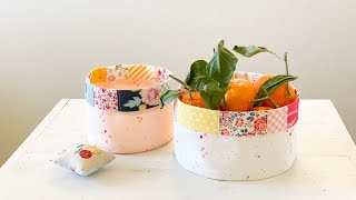 Scrappy Fabric Baskets | Simple and easy basket DIY | Organize | How to make Fabric Storage | 바구니만들기