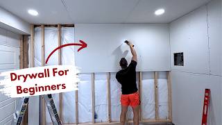 Hanging Drywall By Yourself For Beginners - Basement Finishing Part 3 | Builds by Maz