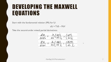 Thermo 1 Chapter 6 1b Developing the Maxwell Equations