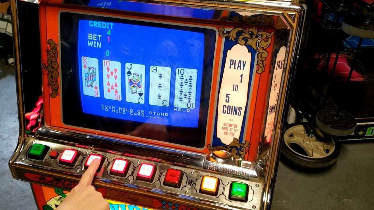 Vintage Coin-Operated Video Poker Jabasy Arcade Cabinet (Takasago