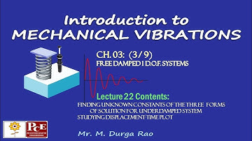 Mechanical Vibrations: Ch-3 Free Damped 1 d.o.f vibration systems (3/9)