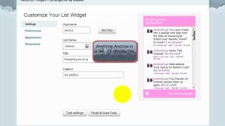 Using lists in the Twitter widgets