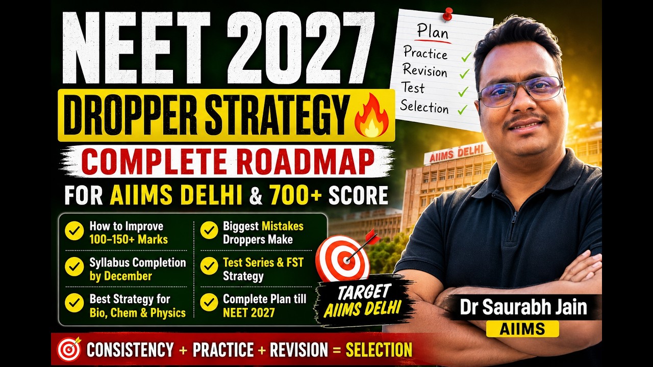 NEET 2027 DROPPER STRATEGY 🔥 Complete Roadmap for AIIMS Delhi & 700 ...
