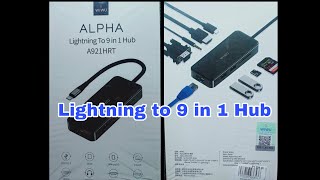 Lightning hub adapter for ipad / ios devices | HDMI | USB | Micro SD card | VGA | LAN | Headphone