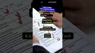 Qualcomm Hiring For Associate Engineer for Chennai Location #jobsnearme #latestjobs #skillactivate