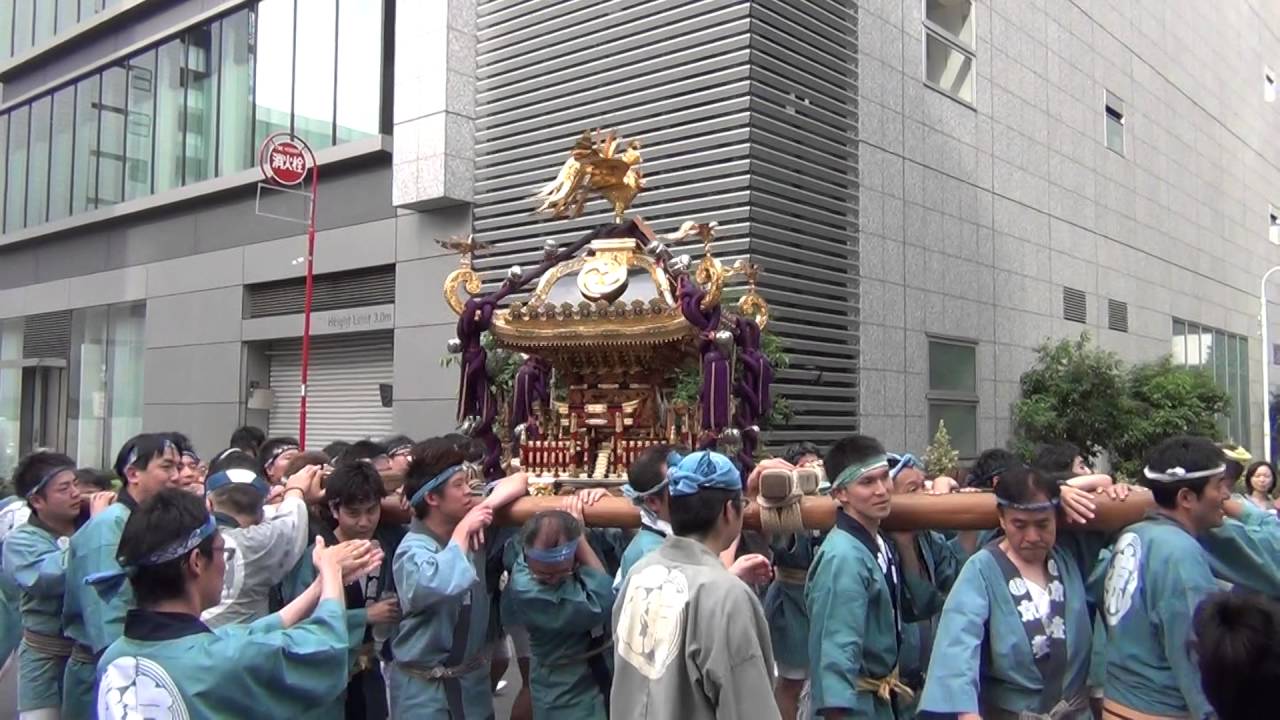 山王祭16 町会神輿渡御 京橋一丁目 Youtube