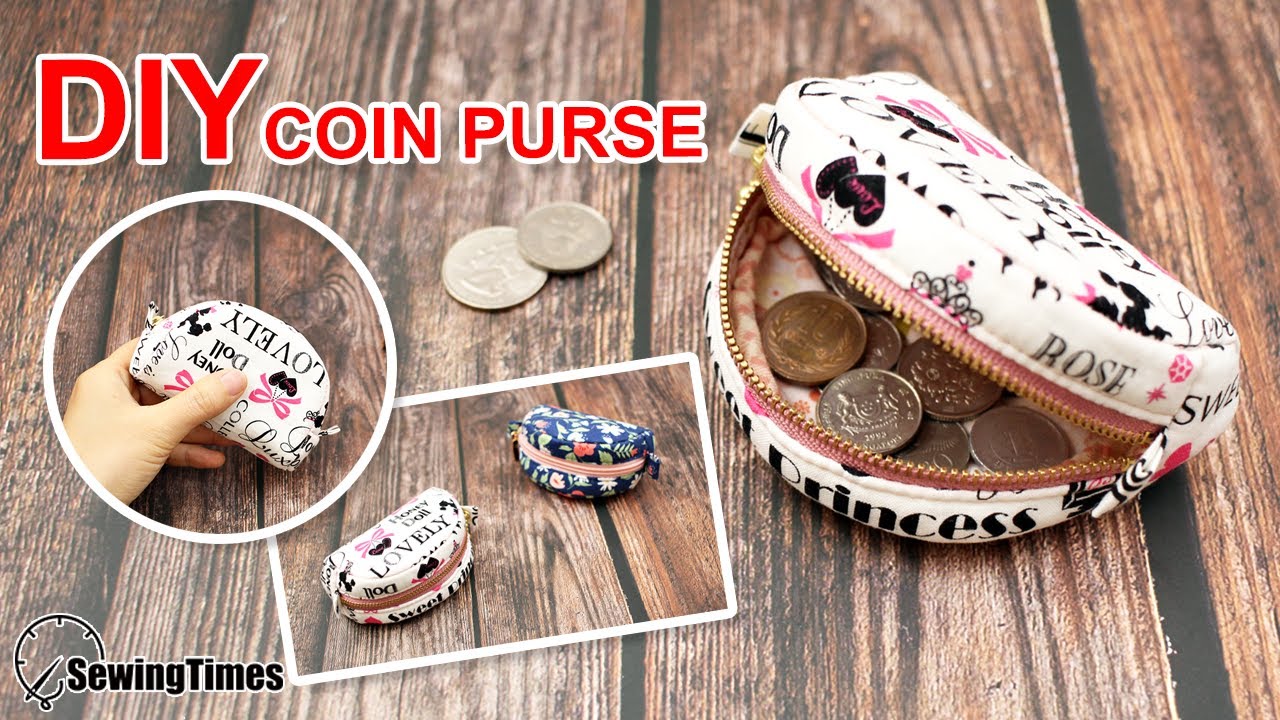 DIY CUTE COIN PURSE | Sewing Gift Ideas | Round zipper pouch sewing Pattern & Tutorial ...