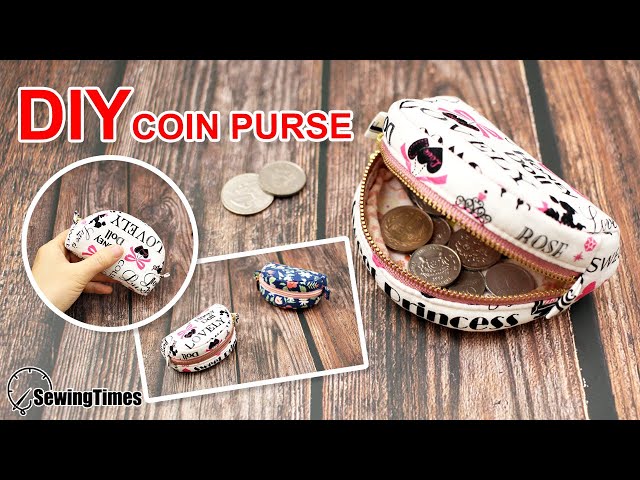 DIY CUTE COIN PURSE | Sewing Gift Ideas | Round zipper pouch sewing Pattern & Tutorial [sewingtimes]