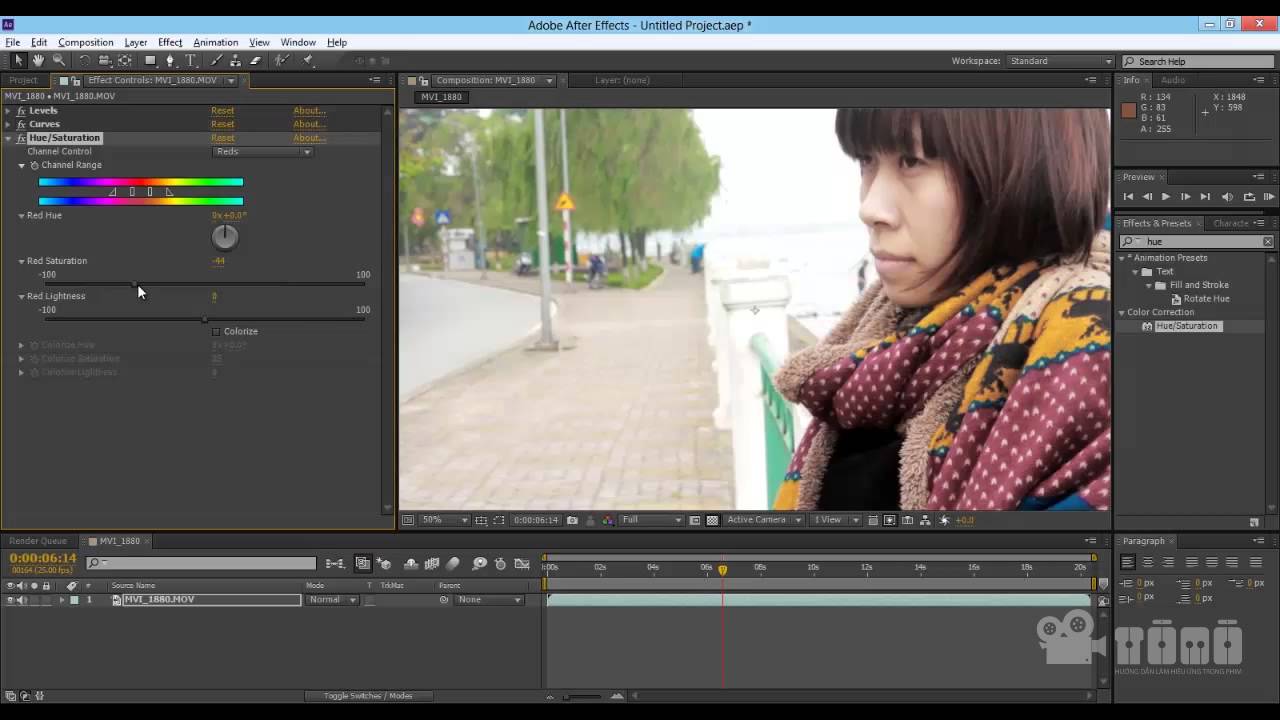  h ng d n c n ch nh m u c b n trong after effect youtube