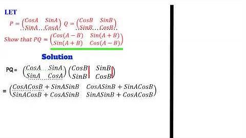 multiplication of matrix involving trigonometry.