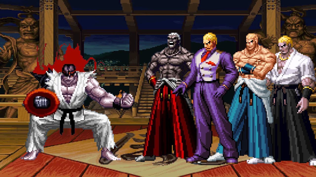[KOF Mugen] Cyber Ryu vs Nightmare Geese Team - YouTube