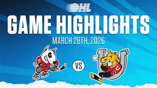 OHL Highlights: Niagara IceDogs @ Barrie Colts Mar. 28, 2026