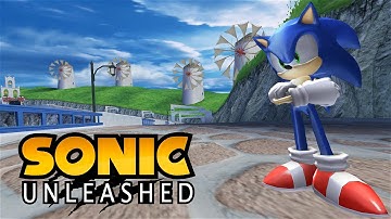 Sonic Unleashed Wii - Windmill Isle Act 2 (Day) - No HUD - 4K HD 60fps
